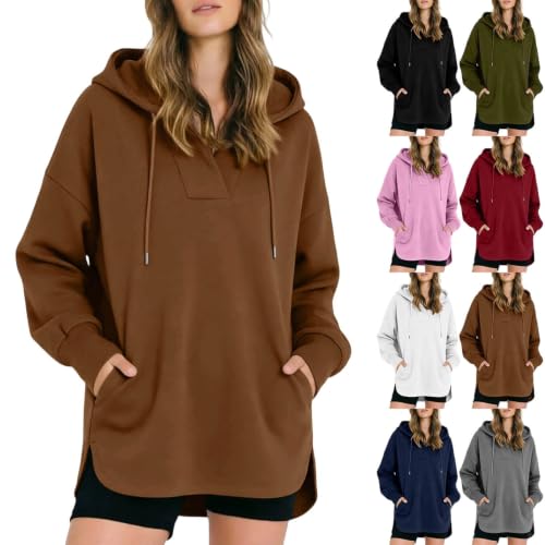 Oversized Hoodies For Women Dressy Drop Shoulder Pullover Hooded Sweatshirt