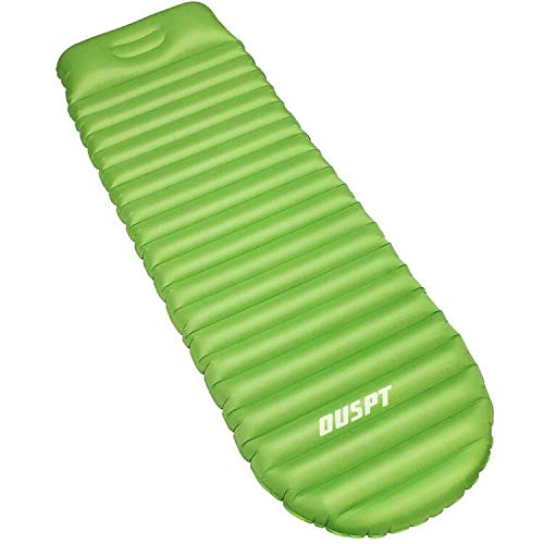 Oustt  Esterilla aislante hinchable para camping, exterior, portátil, impermeable, gruesa, verde-1