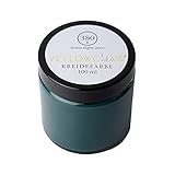 Kreidefarbe für Möbel 100ml Öko | Holzfarbe Möbel für Innen | Mineralische Alternative zu Holzlack, Holzlasur & Lackfarbe (No. 380B petrol)