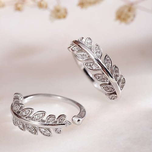 Image of ZAVYA 925 Sterling Silver Rhodium Toe Ring Pair | CZ Leaves | Adjustable | Gift for Women | Modern Minimalistic Silver Jewelry | 1 Year Plating Warranty