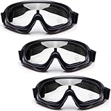Eyeglasstor 3 PACK Kids Safety Goggle Glasses Nerf Guns Eye Potection Eyewear For Kids Lightweight Windproof UV400 Compatible With Foam Blasters Teens Game Battle clear