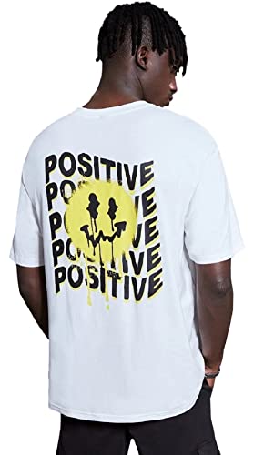 Image of DENIMHOLIC Oversized Drop Shoulder T-Shirt for Men - Baggy Printed Tshirt