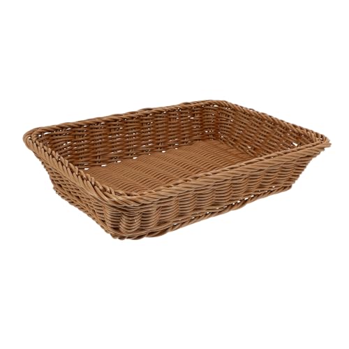 ABOOFAN 1Pc Hand Woven Display Basket Light Brown Fruit and Bread Storage Basket for Home Office Shop and Practical Multi Purpose Woven Storage