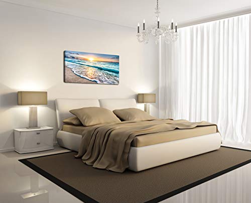 Baisuart VBPA-21D5I-SD-171 S02250 Canvas Prints Wall Art Beach Sunset Ocean Waves Nature Pictures Stretched Canvas Wooden Framed thumb #3