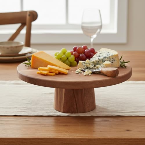 Sunum Tahtası; Doğal Akasya Ahşap Ayaklı ve Kesme Panosu, 24.5x9.5x1.5 cm Dekoratif Kahve, Peynir ve Sushi Servis Tepsisi