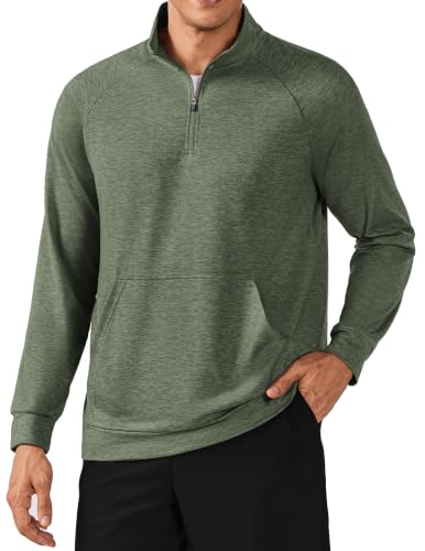 PINSPARK 1/4 Zip Pullover Mens Mock Neck Sweatshirt Lightweight Sweater