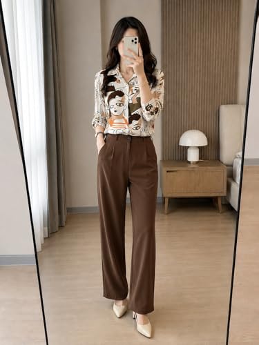 Image of TOPLOT Women's Shirt | Stylish Top Design | Modern Abstract & Floral Prints | Classic Collar with Front Closure for Polished and Everyday Styling | Long Sleeve Casual (5110)