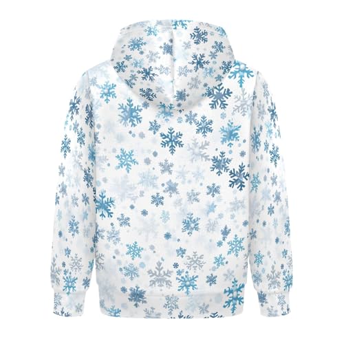 Kids Hoodies Sweaters Christmas Xmas Snowflake Hooded Sweatshirts with Big Pockets for Boys Girls B04003952