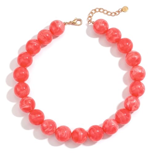 Forgreafa Coral Orange Red Chunky Beaded