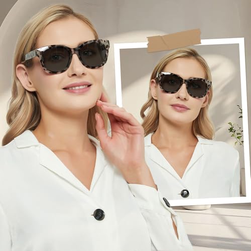 Image of JiSoo Oversized Reading Glasses for Women Men, Stylish Designer Readers Women with Large Frame