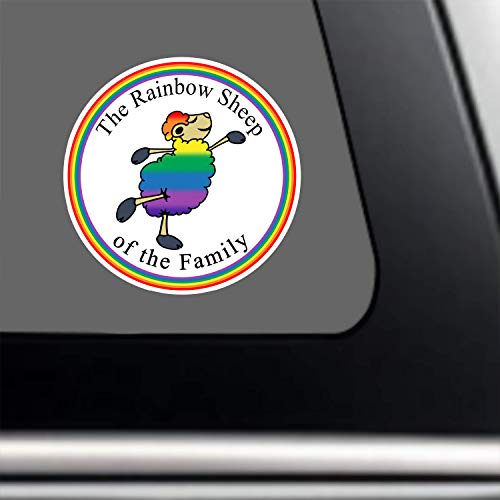 Rainbow Sheep Gay Pride Lgbtq Sticker - You Are Beautiful Just The Way You Are Premium Vinyl Decal 3 X 3" L - Love Always Wins For Car Bumper Auto Window Lgbt Rights Blm Vote + Better Than Magnets #TOP2
