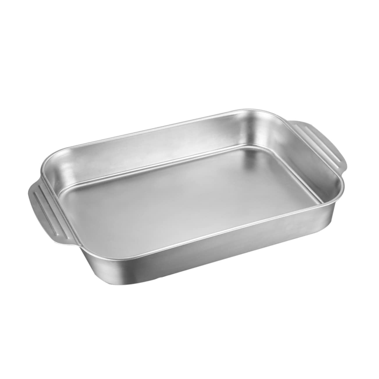 Plat rectangulaire inoxydable four poignées antidérapantes service pâtes