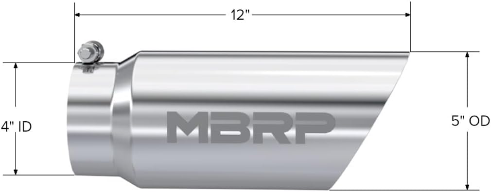 MBRP T5053 5" O.D. Dual Wall Angled Exhaust Tip (T304)