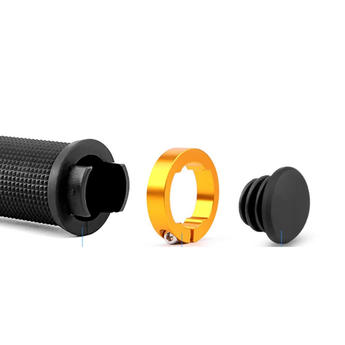 HOUSON Rubber Bicycle Handlebar Grips for MTB E-Bike, City and Racing Bikes, Black, 22.2 - Image 3