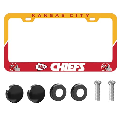 Fans Matte Metal for Chiefs License Plate Frames Holder with Screw for Car Tag Frame