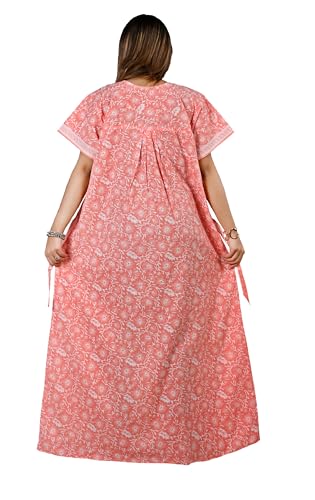 Image of Bejod's Collection Women Pure Cotton Nighty | Full Length Floral Printed Cotton Nighty Maxi | Soft & Breathable Nightwear (L-4XL)