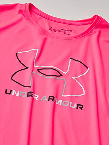 Under Armour Girls Tech Big Logo Short Sleeve T-Shirt , Cerise (653)/Black , Youth Medium #TOP2