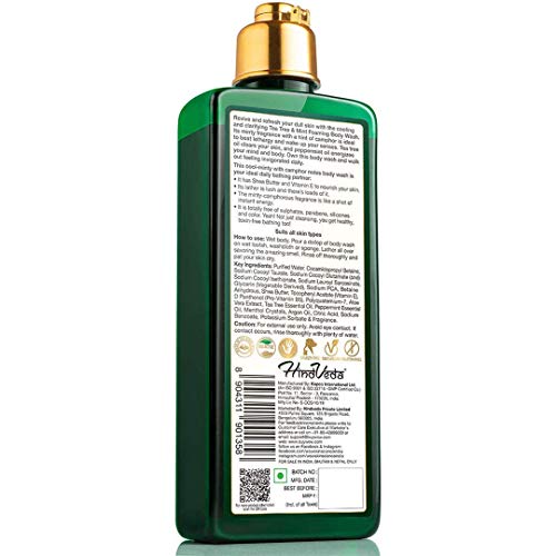 Image of WOW Skin Science Tea Tree & Mint Foaming Body Wash - No Parabens, Sulphate, Silicones & Color - 250mL