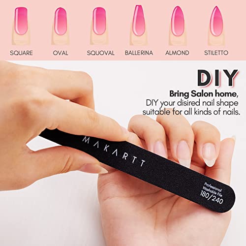 Makartt Nail File 180 240 Grit Emery Boards For Nails 10Pcs Nail Files Professional Washable Doubled Sides Nail File Kit For Manicure Pedicure Natural Acrylic Nails Coarse Nail File #TOP3