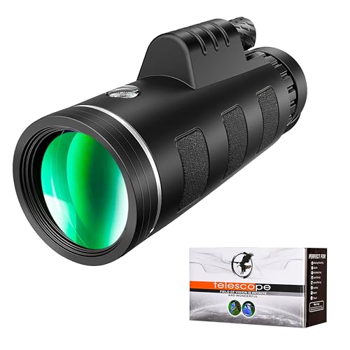 MCOTOP Monocular Telescope 80 x 100 High Powered Monoculars for Child/Adults with Smartphone, for Hunting Wildlife Bird Watching Camping Travel Hiking, with Smartphone Holder & Tripod (Black)