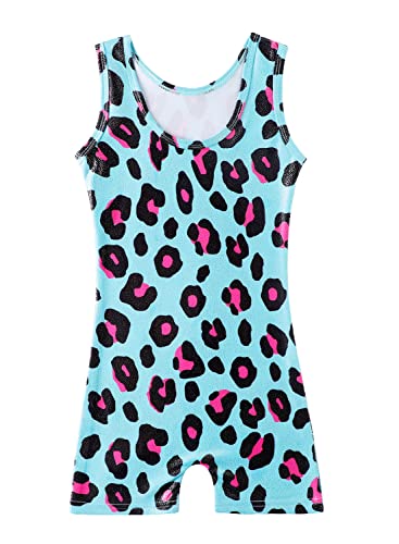 Image of HOZIY Gymnastics Leotards for Girls with Shorts Toddlers Biketards Rainbow Unicorn Dinosaur Mermaid Leopard Flower Galaxy