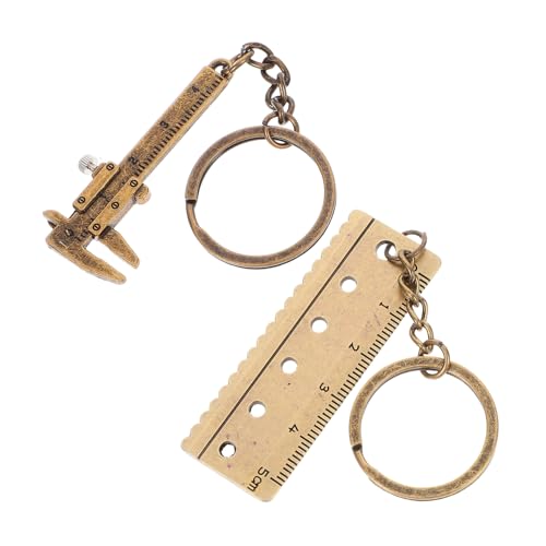 SHERCHPRY 2 piezas Mini Vernier Caliper Llavero Doble Escala Portátil para Medición Precisa Colgante Decorativo para Mochilas Escolares Herramienta Compacta de Medición Viaje