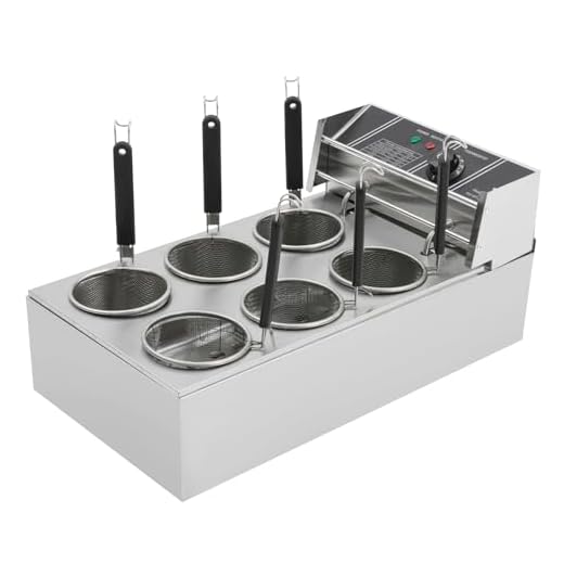 YNAADYH Fornello per pasta e pasta, 6 cesti, elettrico, 2 KW, 20 l, fornello elettrico per la pasta da 20 l, per grandi celebrazioni, fornello elettrico per uso professionale