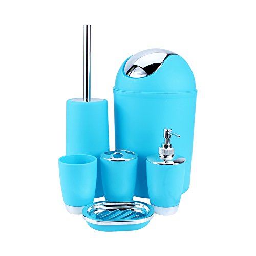 Omquot Juego de Accesorios de Baño Duraderos de 6 Piezas para Decoración del Hogar, Regalos para la Posición de Exhibición del Baño, Material de Resina Respetuoso con el Medio Ambiente
