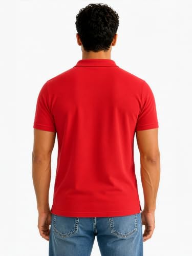 Image of Status Quo Men's Polo T-Shirt | Rich Cotton Blend | Slim Fit | All Day Comfort | Contrast Inner Placket | Polo Collar