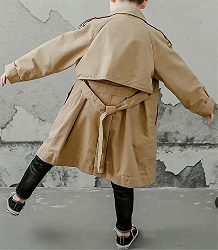 Betusline Boys' Double Breasted British Trench Coat, 3-13 Years4