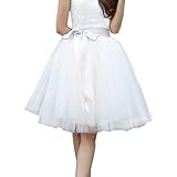 EllieHouse Womens Short Tutu Tulle Skirt with Sash White Size XL PC06