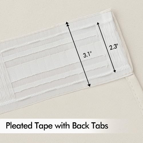 MIULEE Ivory Back Tab Blackout Curtains 84 Inch Length 2 Panels Set for Living Room Bedroom Privacy, Rod Pocket/Pinch Pleat Thermal Insulated Room Darkening Pleated Light Blocking Drapes by MIULEE - Image 4