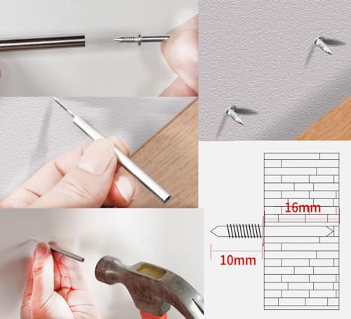 Image of 100Pcs Double Head Skirting Thread Seamless Nail, Double Headed Nails with Nail Specific Sleeve Tool, Non Marking Invisible Baseboard Nail for Wood Trim, Wall Molding, Cabinets, Furniture