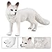 Bbiamsleep 4 Pieces White Fox Animal Figurines Mini Animals Set Realistic Arctic Fox Family Figurines for Cake Topper Party Christmas Birthday Supplies