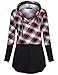 connche Quinee Breastfeeding Hoodie, Womens V Neck Nursing Tops for Women Casual Plaid Shirt Pullover Knitted Cute Loose Fit Maternity Sweatshirt Fashion Tunic Activewear Black Red Plaid S