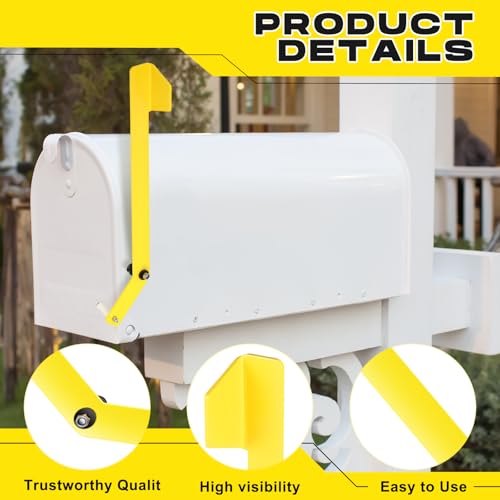 Yaocom 2 Sets Mailbox Alert Flag for Delivered Mail Mailbox Delivery Notification Alert Signal Flag Replacement 16.4 Inch Aluminum Alarm Heavy Duty Accessories for Steel Metal Post-Mount