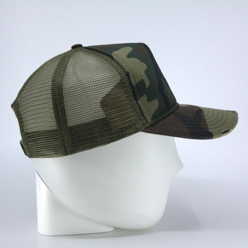 Image of The Vintage Year High Crown Foam Mesh Camouflage Trucker Hat Baseball Cap