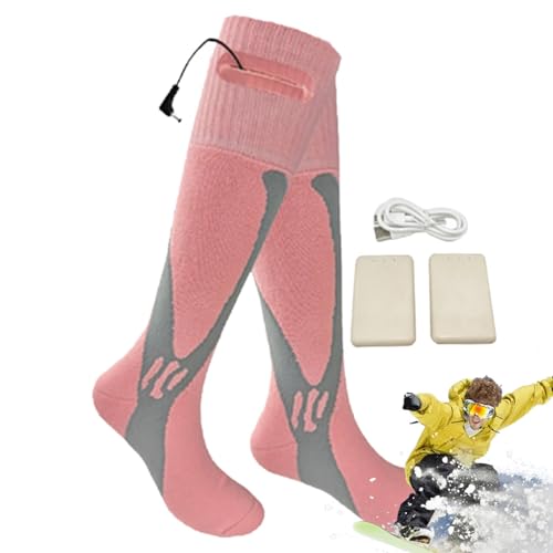 XIAOXIAOYU Calcetines térmicos para hombre, calcetines eléctricos alimentados por batería, 2500 mAh, calcetines de calefacción inteligentes ajustables para amigos, amantes