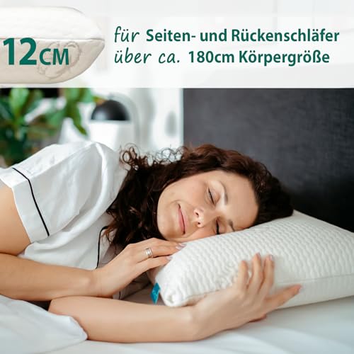 KNERST® Nackenkissen - Orthopädisches Kissen für ultimativen Komfort in jeder Schlafposition - Nackenstützkissen - Memory Foam Kissen - ergonomisches Kopfkissen [Höhe 12cm] - für Bezüge 40x80cm