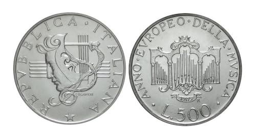 Stato: FDC LaVecchiaScatola - 1985 Repubblica 500 Lire Anno Europeo Musica Argento 835 (11gr)