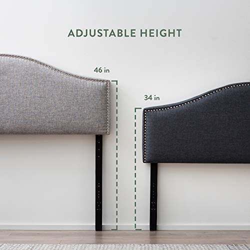 Edenbrook Bristol Headboard - Upholstered Headboard for Full/Full XL Size Bed - Arched, Nailhead Headboard Only – Charcoal Headboard