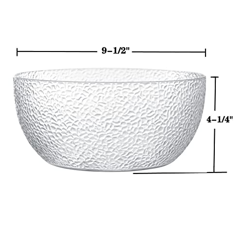 Qxbekmor Large Acrylic Salad Bowls 130 Oz, Serving Bowls For Fruits, Popcorn, Chips, Dips, Condiments, Break-Resistant Set Of 2, Clear Circular #TOP6