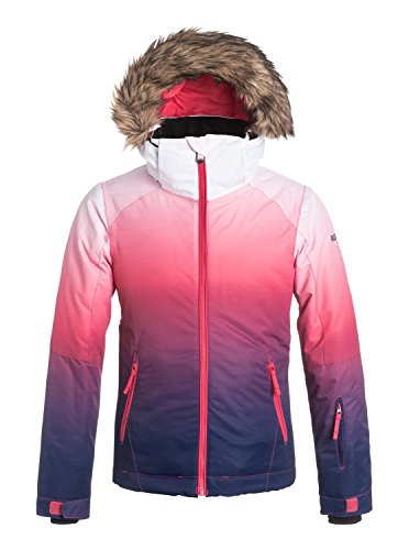 Roxy Girls' Big American Pie Snow Jacket, Gradient Paradise Pink, 10/M