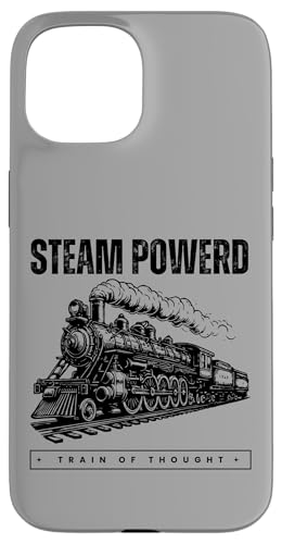 iPhone 15 Steam Powered Train of Thought Funny Vintage Locomotive Meme Case