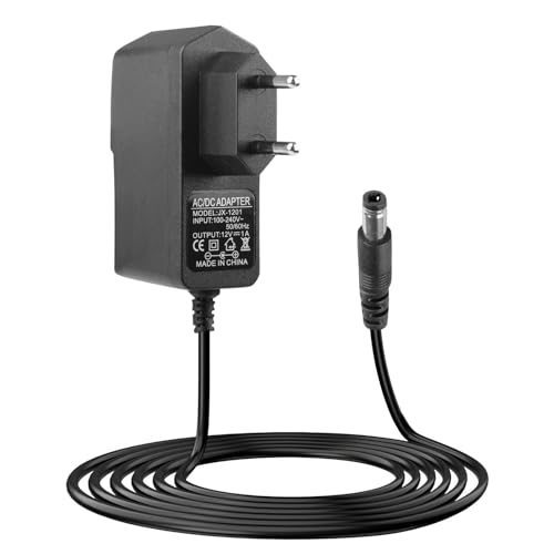 12V 1A LED Netzteil AC 100-240V 50/60HZ Netzadapter mit DC 5.5 * 2.5 mm EU Stecker für LED Streifen, Router, Lautsprecher, Kameras, TV Boxen 12V 1000mA, 1M Kabel