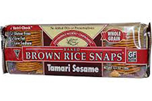 Edward & Sons Tamari Sesame Brown Rice Snaps - Oven Baked, Whole Grain, Gluten Free, Low Sodium, Low Fat, Non-GMO Project Verified, USDA Organic - 3.5 Oz (Pack of 12)