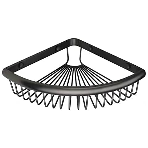HOYOJU Corner Shower Basket Brass Shower Caddies for Bathroom Corner Caddy Bathroom Shelf Organizer Matte Black Cover