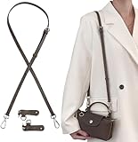 Correa de Cuero para Longchamp Le Pliage Mini Bolso, Correas de Hombro Ajustable Correa de Repuesto para Bolso Bandolera con Gancho Giratorio Metálico
