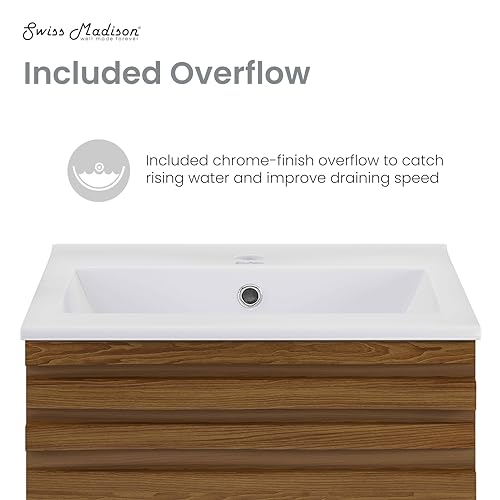 Image of Swiss Madison Cascade 18 inch Bathroom Vanity in Brown Oak