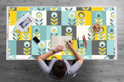 Sous-main de bureau 120x60 cm en vinyle PVC imperméable avec motifs scandinaves